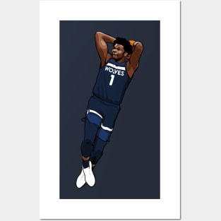 Anthony Edwards Vector Dunk Posters and Art